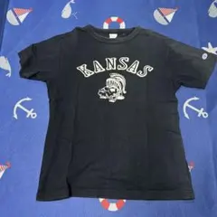 vintage Champion KANSAS カレッジロゴ Tシャツ ブラック