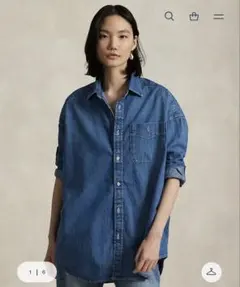 美品　Polo Ralph Lauren オーバーサイズ　デニム　シャツ