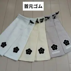 おりこうエプロン　花　ネームタグ付き　綿100%タオル　ハンドメイド