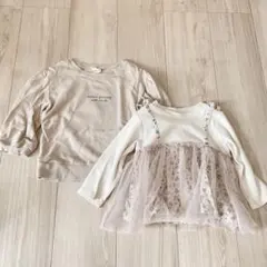 バースデイ ベージュ 長袖 トレーナー 90cm 100cm