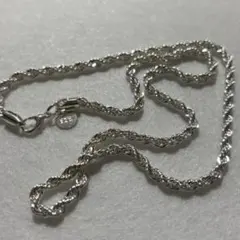 新品 シルバー925　コーティング ツイストチェーン ネックレス50㎝のサムネイル