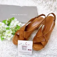 【美品】ファビオルスコーニ　コルクウェッジソールサンダル　厚底　ストラップ