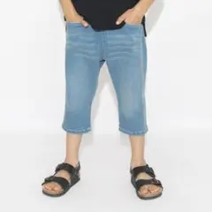 branshes 【プレミアムストレッチ】クロップドデニムパンツ　140のサムネイル