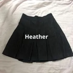 heather デニム プリーツ ミニスカート ブラックのサムネイル