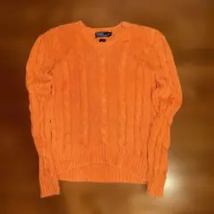 Ralph Lauren 90s silk cable V neck knit