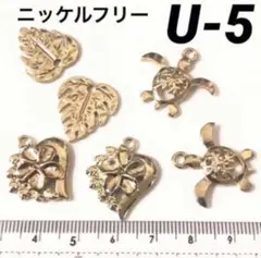 アンティークチャーム海亀＆ブルメリア＆モンステラ★合計6個