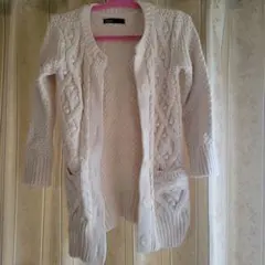 GapKids ケーブルニットカーディガン ホワイト