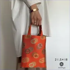 気分があがる　和風バッグ（ミニ）　御朱印帳入れにも！　0010朱ドット