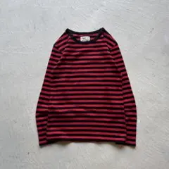 agnes b. black red border l/s ボーダー 赤 黒