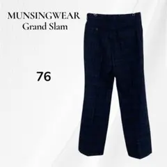 マンシングウエア グランドスラム チェック スラックス パンツ M　76　グレー