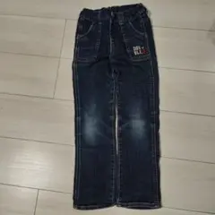 ダークブルーデニムストレートパンツ