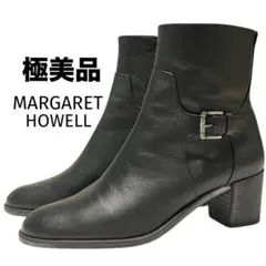 【極美品】◾️マーガレットハウエル◾️ショートブーツ◾️サイドジップ◾️レザー◾️ブラック