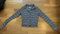 Hollister ストライプ クロップド　襟付き長袖