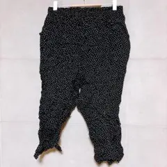 YOUNG CLASSIC ポルカドット柄 レーヨンパンツ 黒　ボトムス