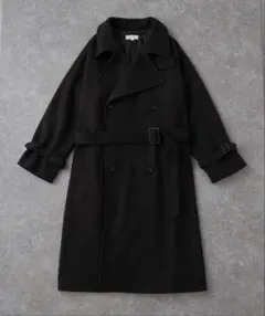【CIYOT】オーバーサイズソフトメルトンラグランロングトレンチコート