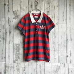 夏*り様 adidas ストライプ ポロシャツ 半袖 F