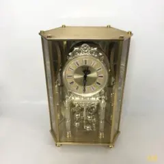 SEIKO セイコー 回転飾り クォーツ 置き時計 置時計 ガラスケース ゴール
