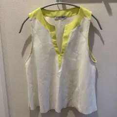 ZARA ノースリーブトップス ホワイト/ライム