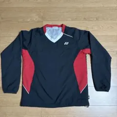 YONEX Vネック長袖ウェア Lサイズ 黒/赤