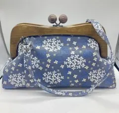 ▼AYANOKOJI　がま口　ハンドバッグ　手毬花　木張り