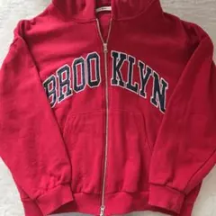 WEGO 赤色 BROOKLYN パーカー Fサイズ