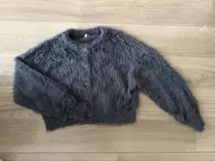 クルーネック　シャギーニット　カーディガン
