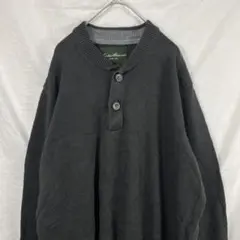 エディーバウアー eddie bauer ヘンリーネック ニット ダークグレー