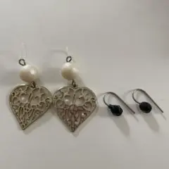 ハート型透かしデザインピアスセット