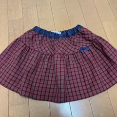 familiar 赤チェック柄スカート 110