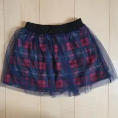 女の子　裏起毛チェック柄スカート(110cm)