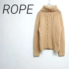 ROPE ベージュ タートルネック ニット セーター　毛50% Mサイズ