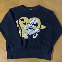 ミニーちゃん　ディズニー 裏起毛トレーナー　120センチ　黒