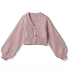 GRL カーディガン ピンク セーター ボタン ショート丈ニット