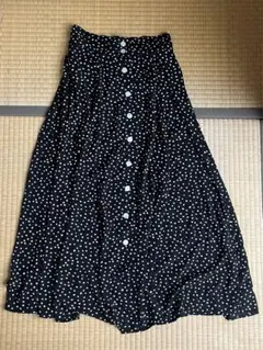 【最終値下げ！】黒白ドット フレアスカート