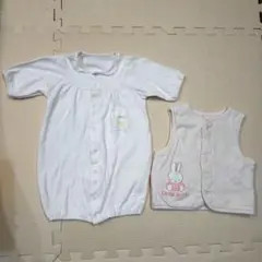 50〜60 長袖 2wayオール 50〜70 ベスト 2枚セット