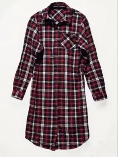 INGNI チェック柄 長袖ロングシャツ　M