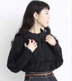 Dot＆Stripes CHILD WOMANコットンレース 衿つきブラウス