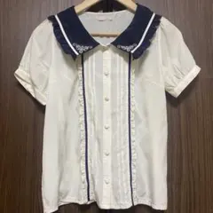 axes femme アクシーズファム　Mサイズ　フリル付き半袖ブラウス