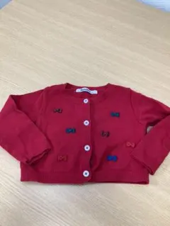 ファミリア カーディガン 80 赤