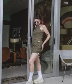 HTH ワンピース カーキ
