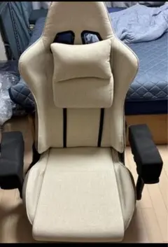 レーシングスタイル ゲーミングチェア ベージュ