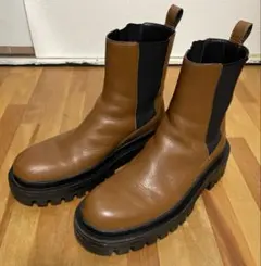 美品　ZARA（ザラ） 厚底サイドゴアブーツ レディース　24㎝　ブラウン