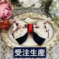 ハンドメイド インド刺繍リボン バレッタ ヘアクリップ ヘアアクセサリー リボン