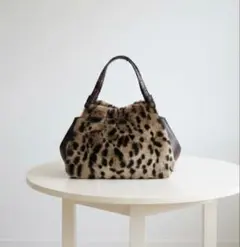ヒョウ柄ファーミニバッグ