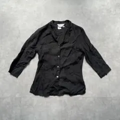 Max Mara トップス リネン100% イタリア製 黒 七分袖EA55のサムネイル