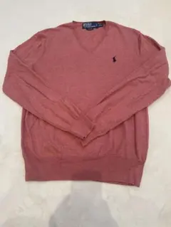 Polo by Ralph Lauren くすみピンク薄手ニットセーターのサムネイル