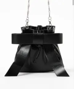 【即購入可 即日発送】Ray BEAMS リボン チェーン バッグ ブラック