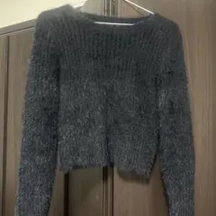 SHEIN ダークグレー クロップドセーター M