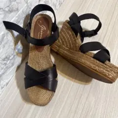 美品✨Gaimo ガイモ エスパドリーユ サンダル ブラック 厚底 23.5cmのサムネイル