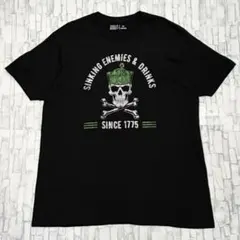 USN FOR LIFE 古着 英字 スカル プリント 半袖Tシャツ XL